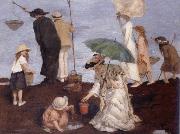 Rupert Bunny Shrimp fishers at Saint-Georges oil painting